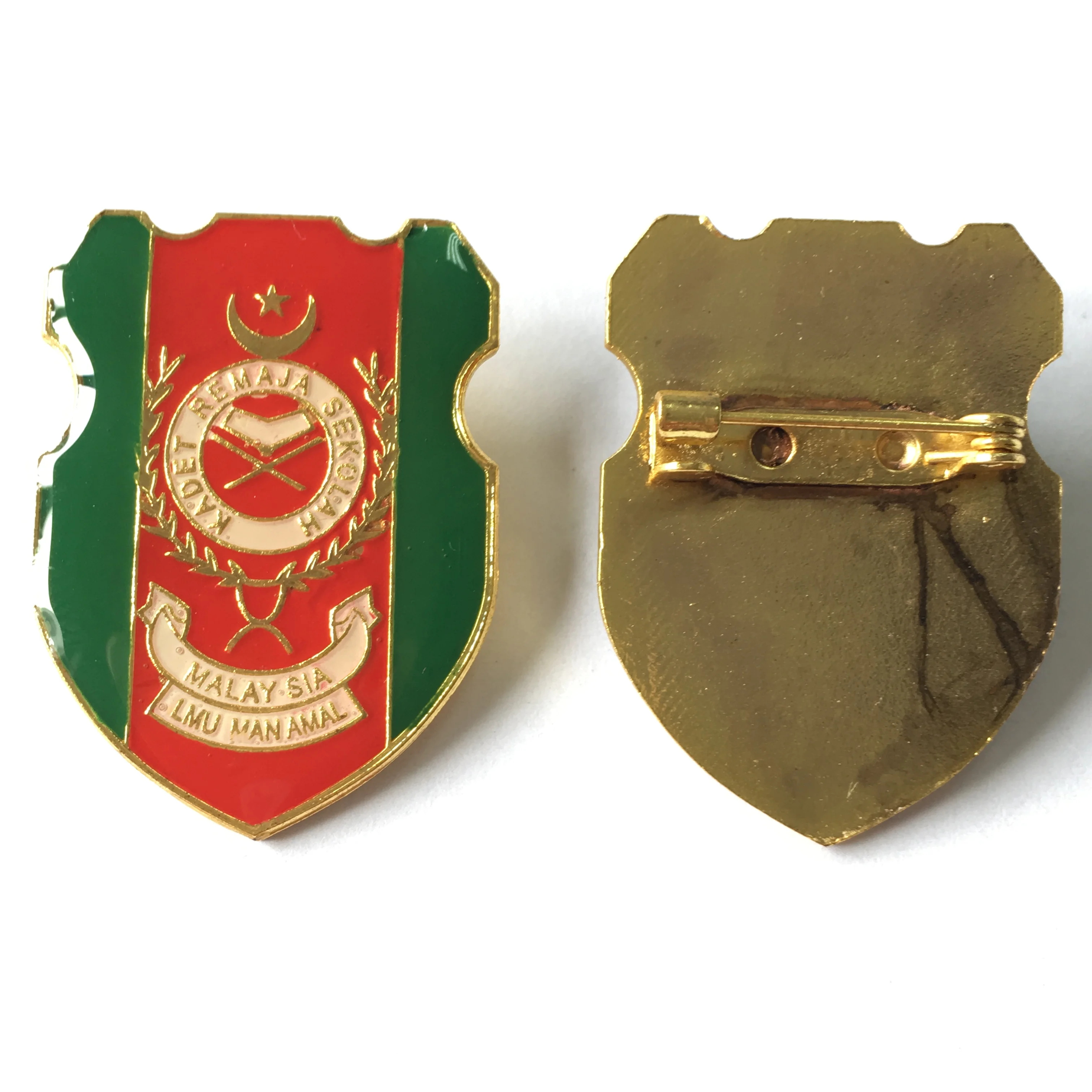 eco friendly Malaysia country shield printed epoxy resin lapel badge pins