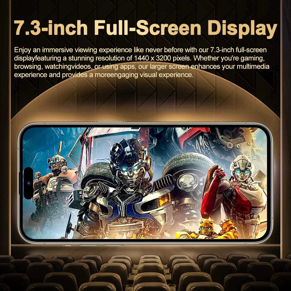 Phone 16 pro max 16GB+1tB Smartphone 5g Smartphone 7.3inch Screen Dual Sim Card I 16 phone 16 Pro Max 5g De Smartphones 108MP