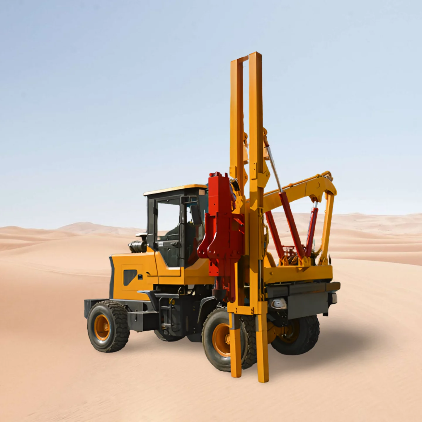 Guardrail Pile Driver Wheeled Highway Guardrail Drilling Machine vibro machine piling machine price