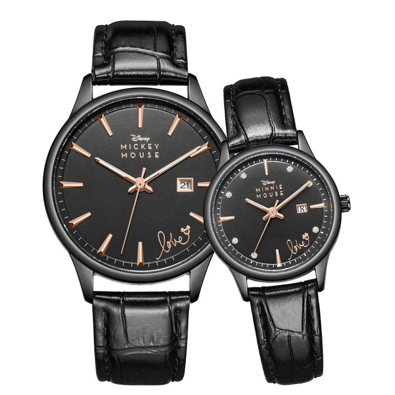 Super Popular Couple Watch Luxury Leather Band Waterproof Calendar Quartz Wristwatch Unisex Gift Watches For Lover reloj