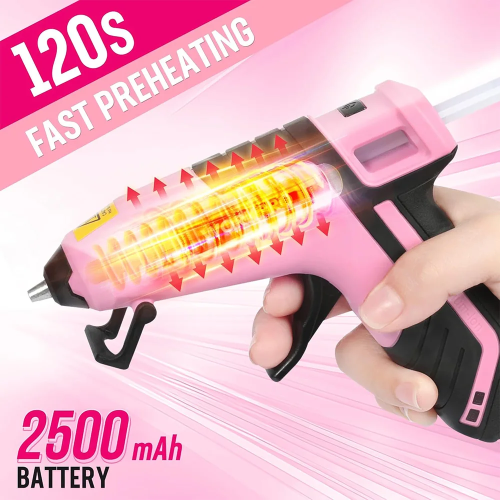 Moretop 3.6V Cordless Hot Glue Gun (Upgrade)  Fast Preheating Smart Power-Off USB-C Rechargeable Kit with 20 Pcs