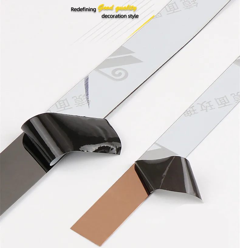 Flat Metal Stainless Steel Decor Wall Edging Trim Strip