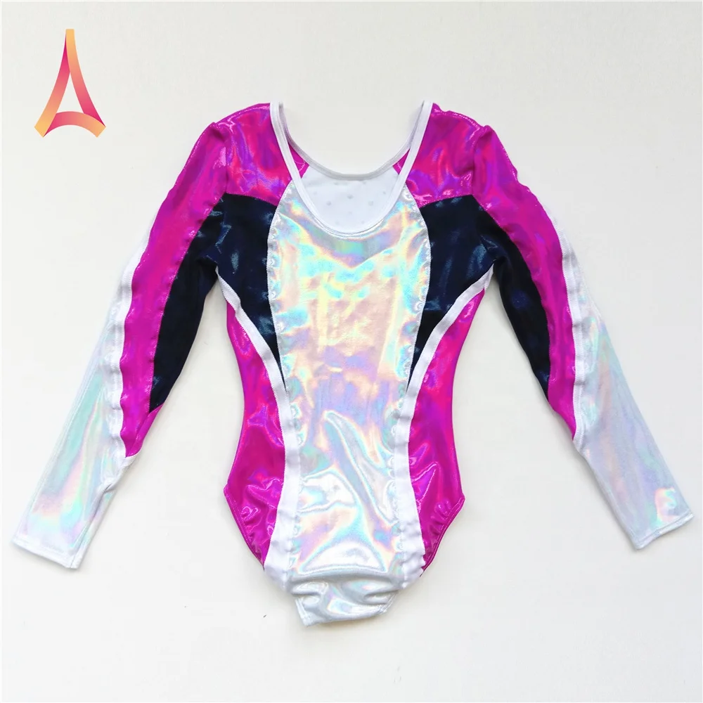 Chic Color-block Long Sleeve Gymnastics Leotards
