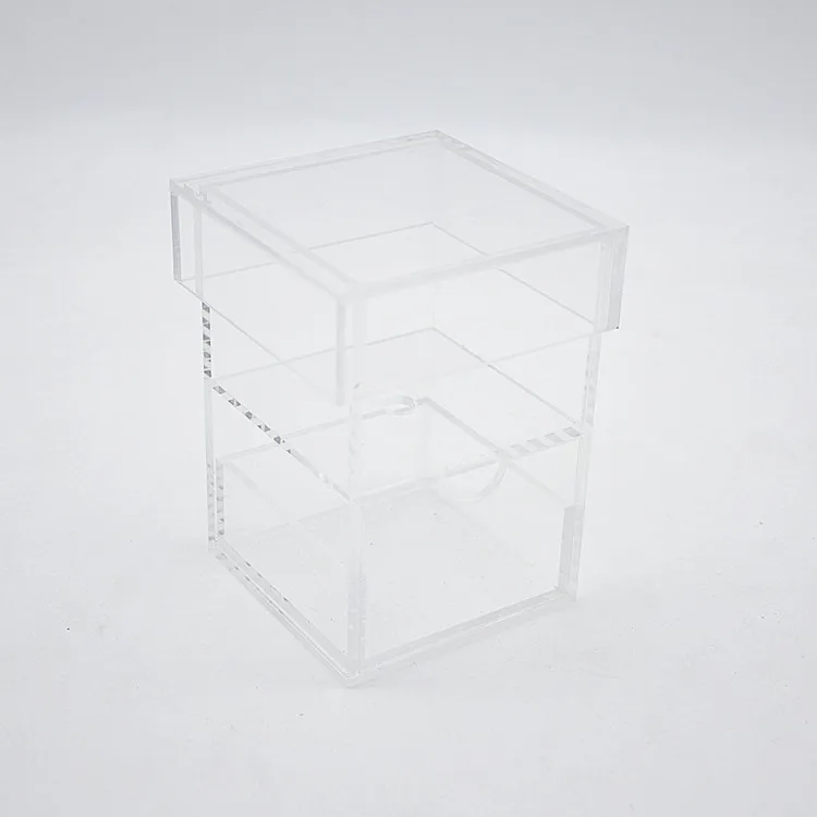 Роскошный квадратный прозрачный водонепроницаемый контейнер с одним отверстием для хранения цветов, коробка для драгоценностей, акриловая коробка для розы с ящиком