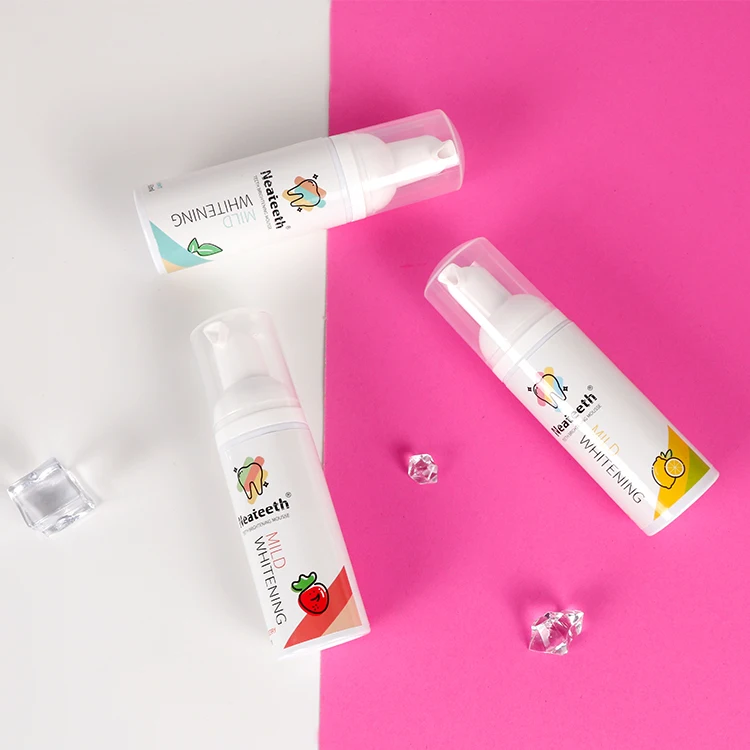 Natural Fluoride Free Whitening Foam Toothpaste Deep Cleansing Fruit Flavor Teeth Whitening Foam Mousse