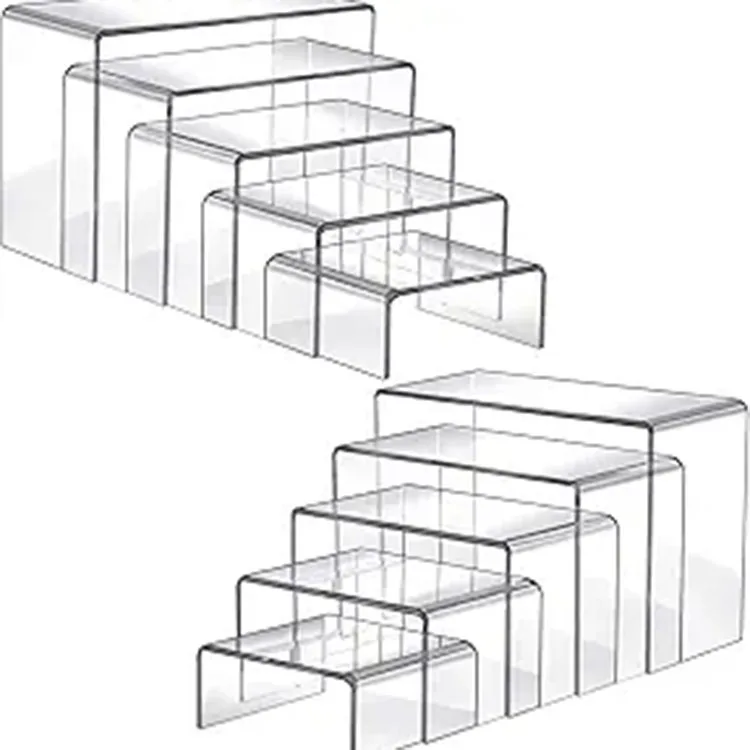 High quality multipurpose customized white acrylic risers for food display and cheap acrylic display stands
