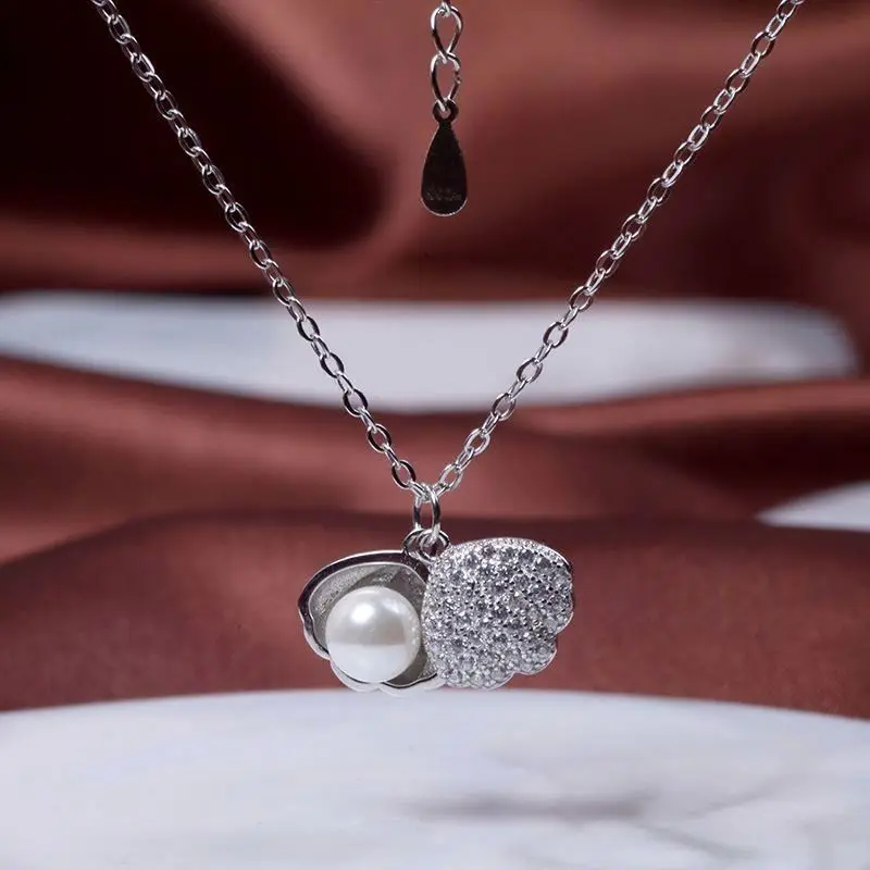 High Quality Accessories Women Silver Chain Luxury Real Fresh Water Pearl Necklace