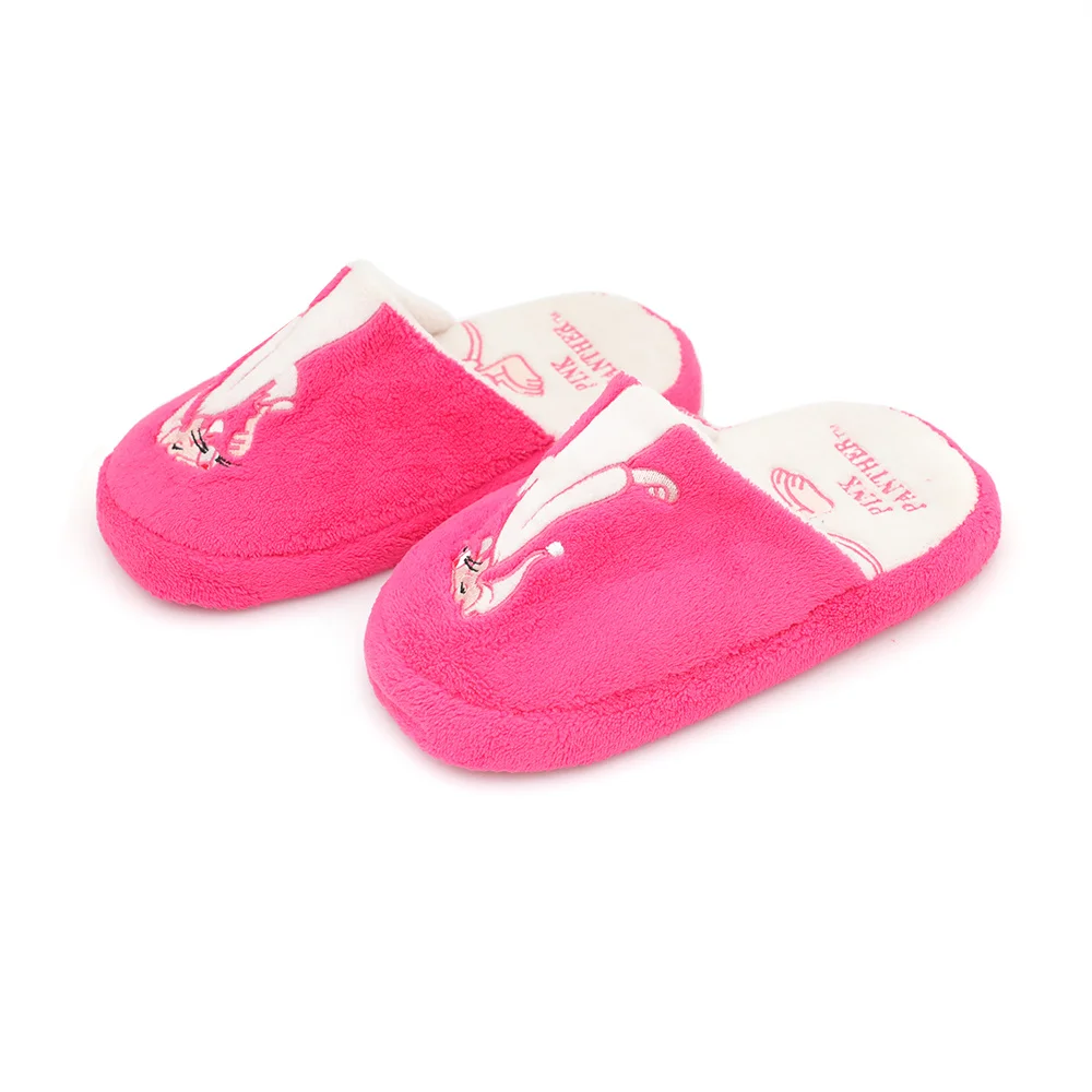 Factory pink panther soft plush kids slippers