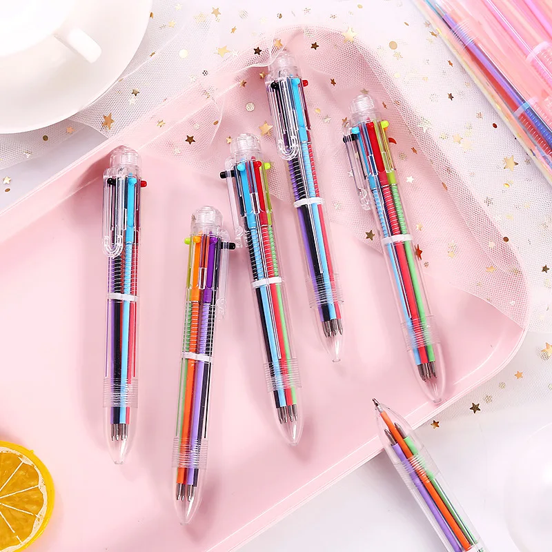 kawaii 6 multicolor ballpoint pen retractable ballpoint pens office school supplies