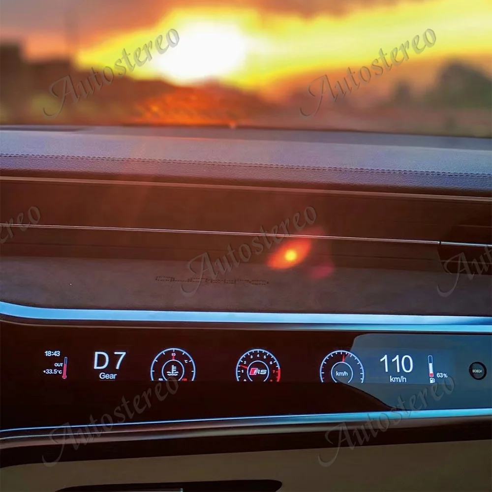 Android Car Instrument Dashboard Display For Audi B8 A4 A4L C8 S4 RS4 A5 S5 RS5 2016-20 Copilot Multimedia Entertainment Screen