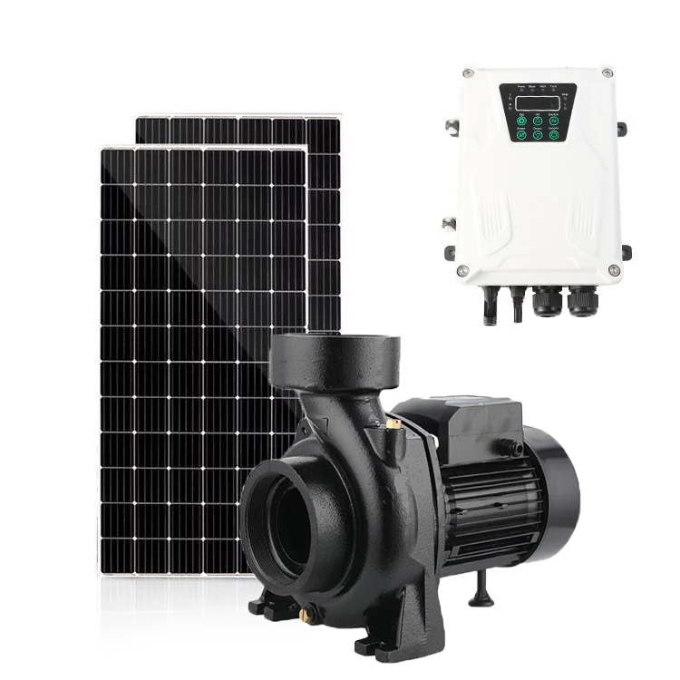 DC48V brushless 1hp solar surface water pump with solar system controller for agriculture irrigation   solar booster water pump