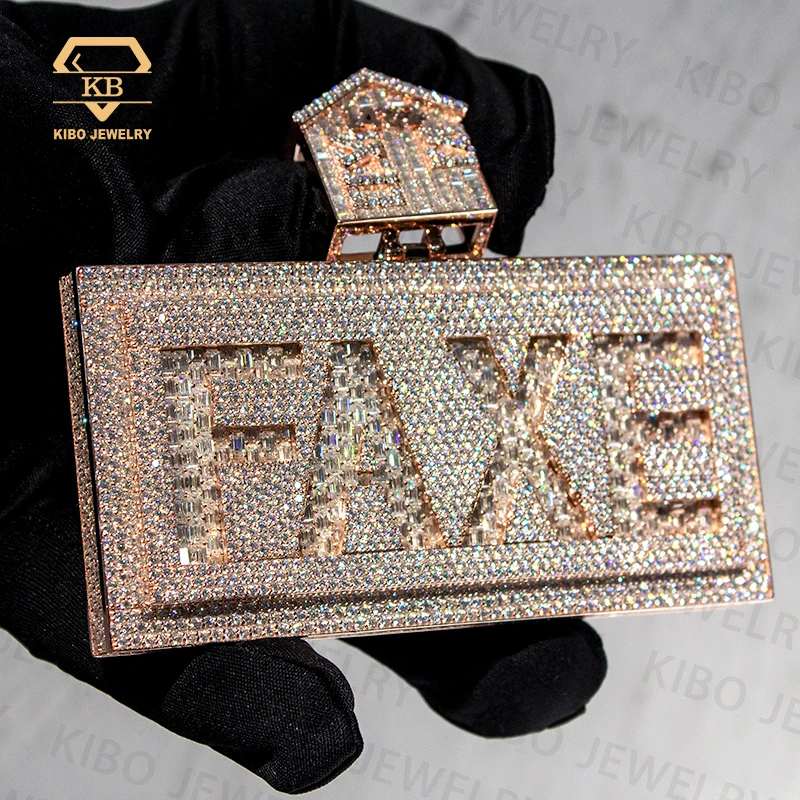 Iced Out Rapper Initial Letter  LAB Grown Mossanite Diamond Charm Custom Name 925 Sterling Silver Moissanite Diamond Pendant