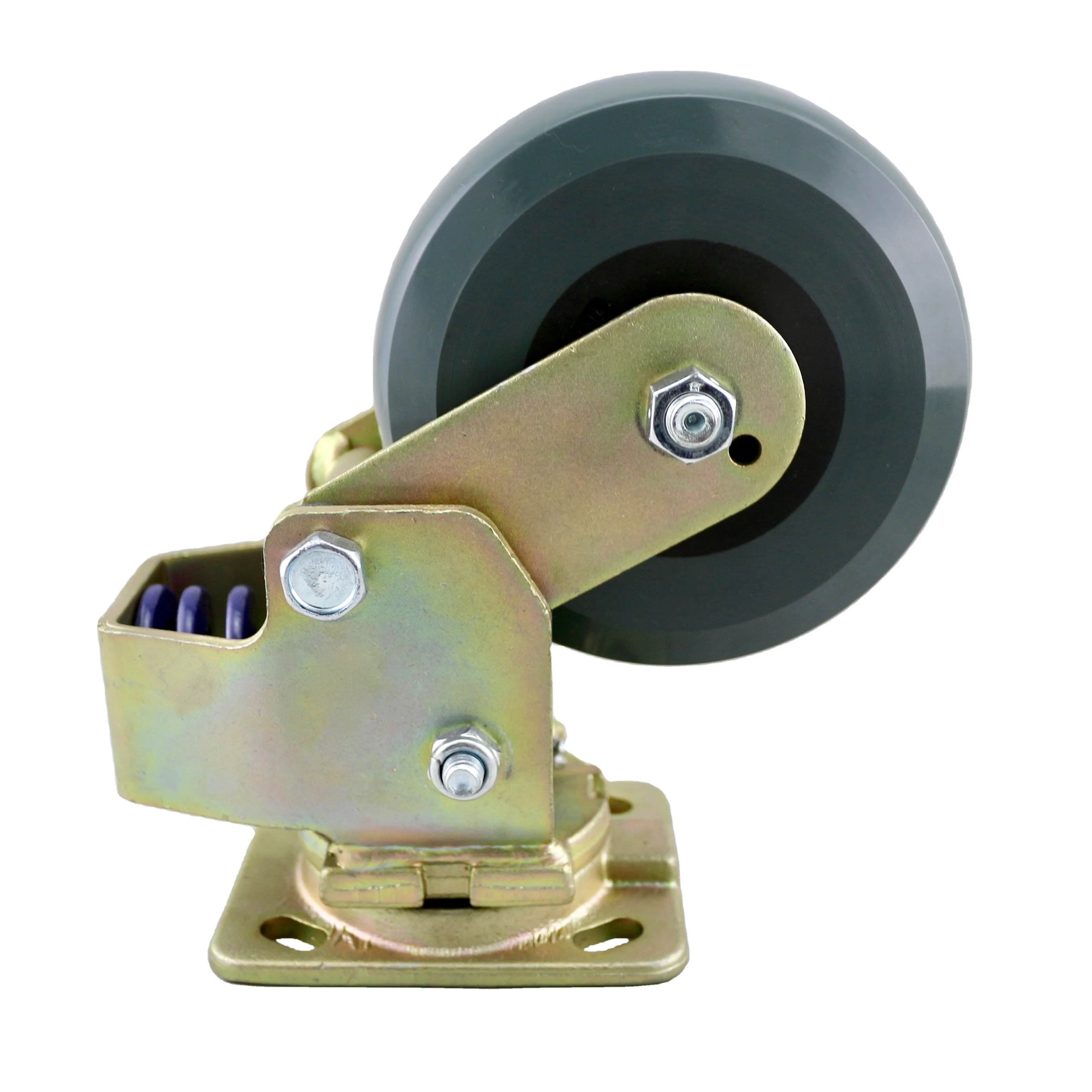 Вилка SS с пружинной нагрузкой 6 дюймов тяжелый поворотный амортизатор твердый полиуретановый