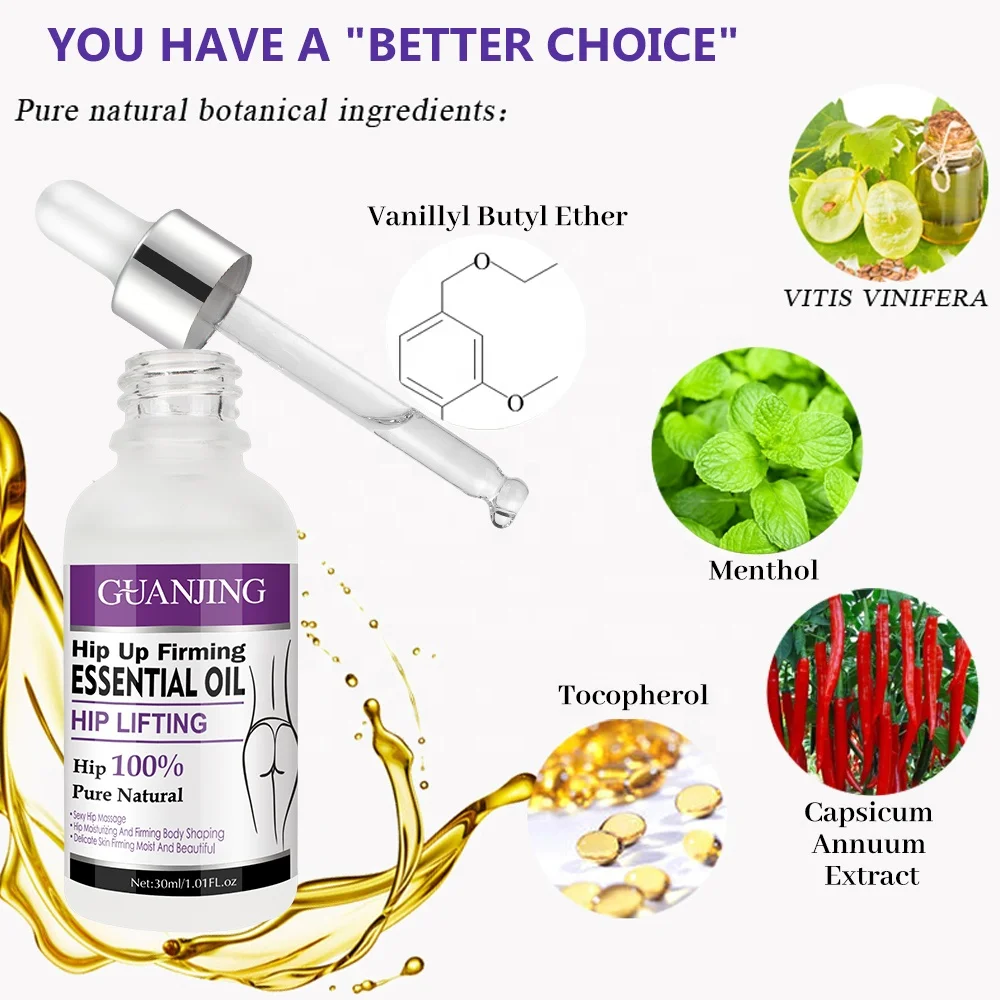 GUANJING Butt And Hip Enlargement Essential Oil Hip Up Lifing Firming Pure Buttock Sexy Body Oil For Women
