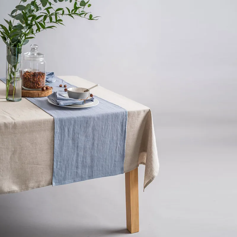 140x200cm Linen Table Cloth For Hotel dining room natural linen tablecloth morden luxury Home Wholesale customizable