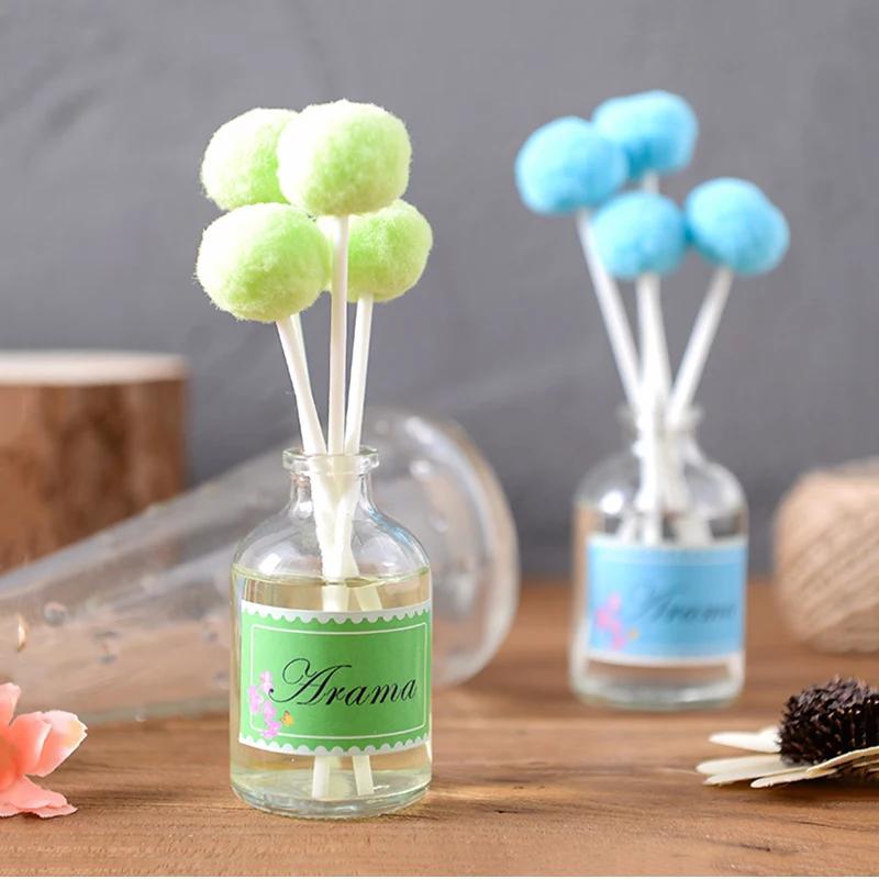 Wedding custom color cotton ball stick aroma glass bottle reed diffuser with Luxury packaging box reed diffuser bottle wholesale