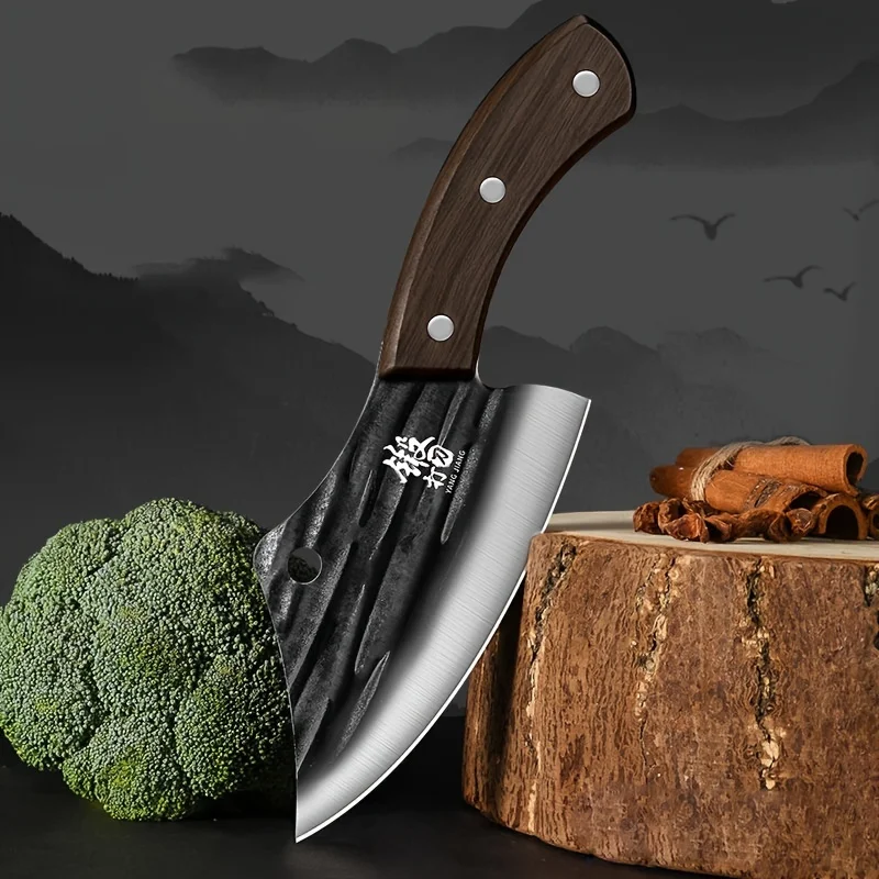 5.43 in Forged Mini Butcher Knife Curved Handle Design Kitchen Knife Super Practical Chinese Kitchen Knife