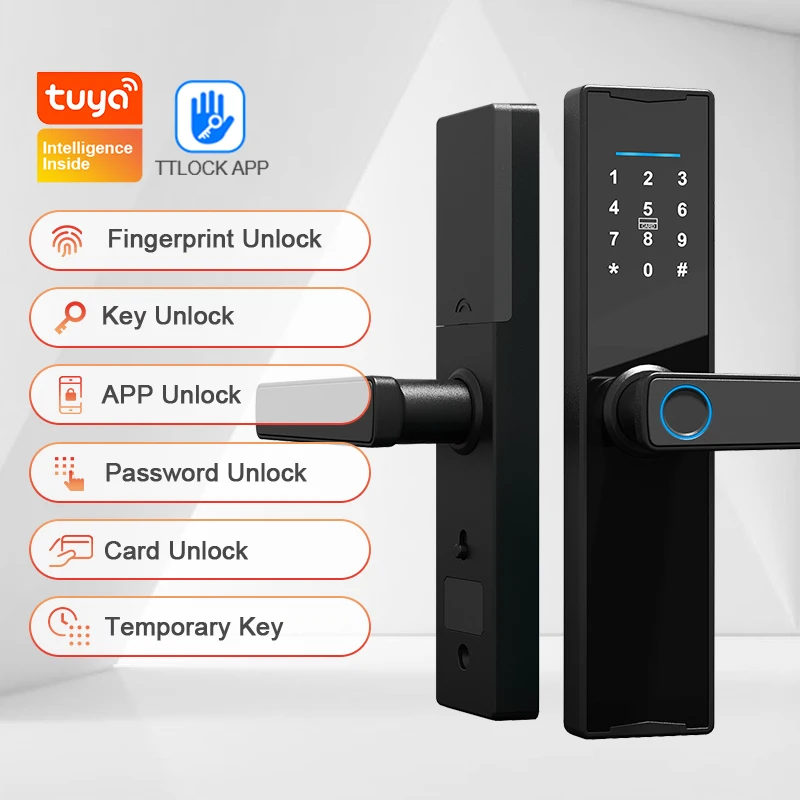 Tuya TTlock Smart Fingerprint Door Lock Safe Digital Electronic Lock With WiFi APP Password RFID Unlock For Home Security