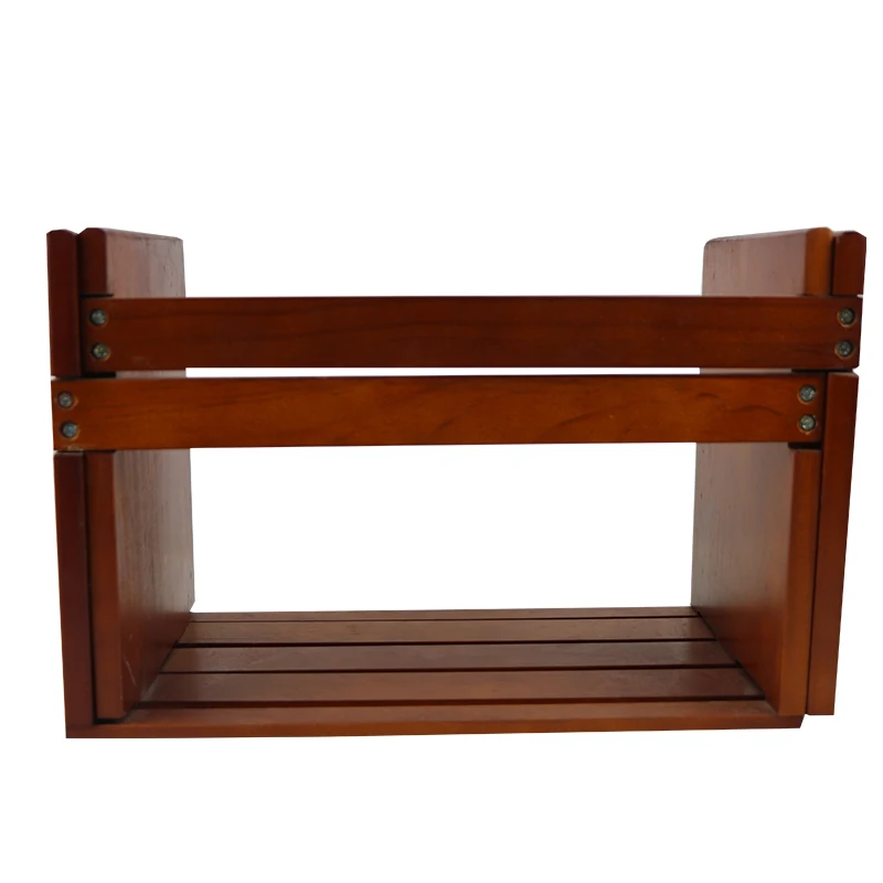 100% Natural Radial Pine wood Extension Book Rack Modern Wooden Book Rack