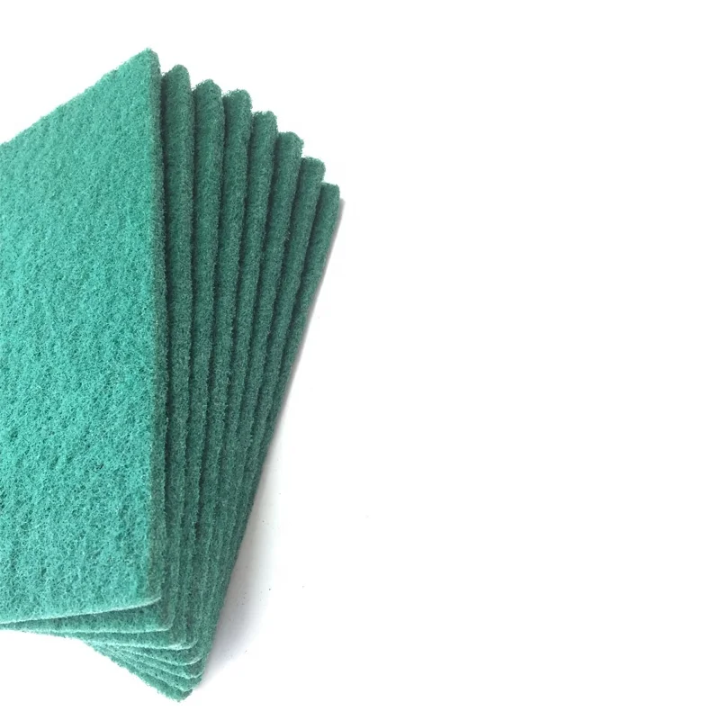 Bulk sale scouring pad with sand abrasive durable eco-friendly feature kitchen clean scourer quick dry anti-bacterial heavy duty