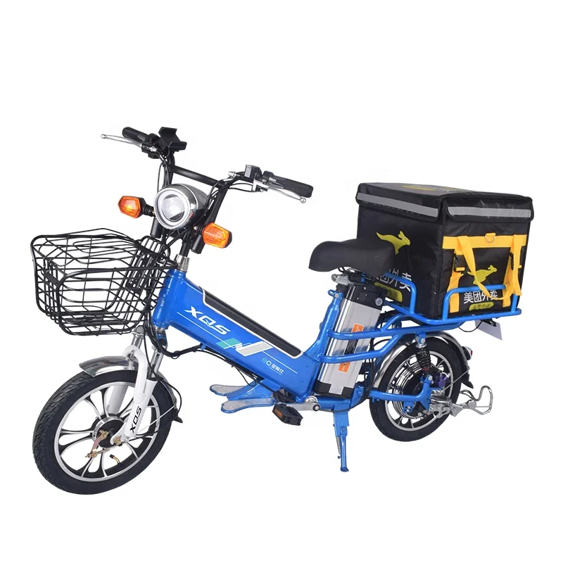 350W Brushless Motor Vacuum Tire e-Bike with 12Ah 48V Lithium Battery Power Supply 16Inch Delivery Bicycle