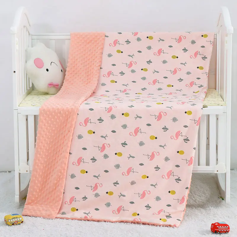 Baby Polyester Dots Velvet SOFT blanket Newborn Receiving Fleece mink fleece knitted Blankets bassinet baby quilt blanket