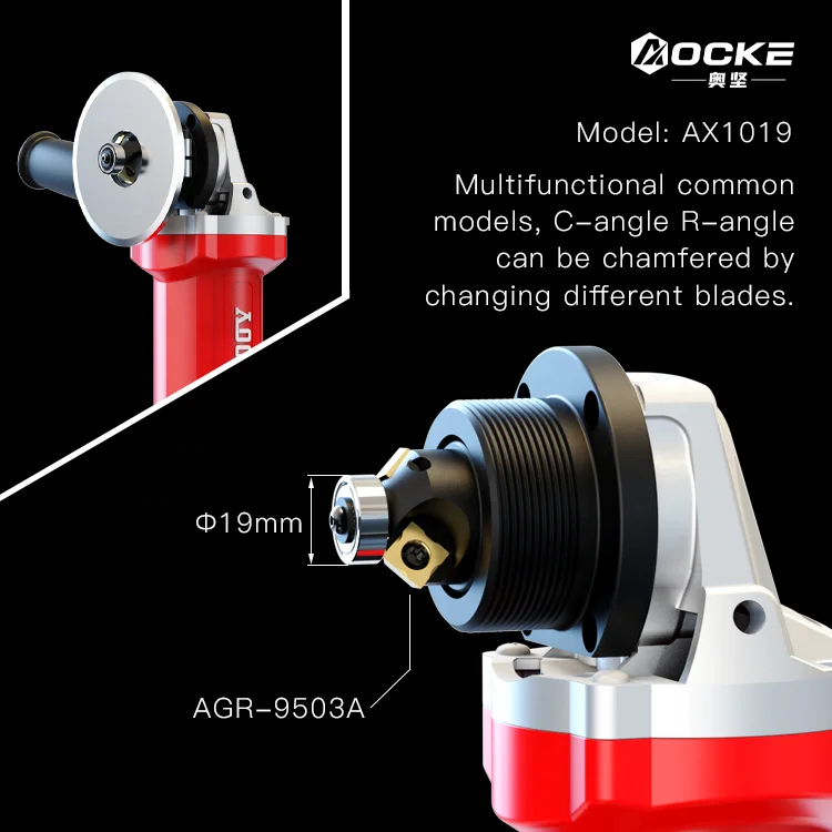 AX1019 видео предварительный просмотр Высокая мощность 1020 Вт портативная металлическая R угловая снятая машина скошенная машина