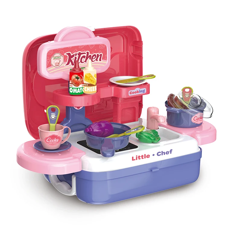 New Pretend Play Girl Cooking Game Kitchen Set Toys For Child DIY Toys Educational Kids Plastic Kitchen Toys