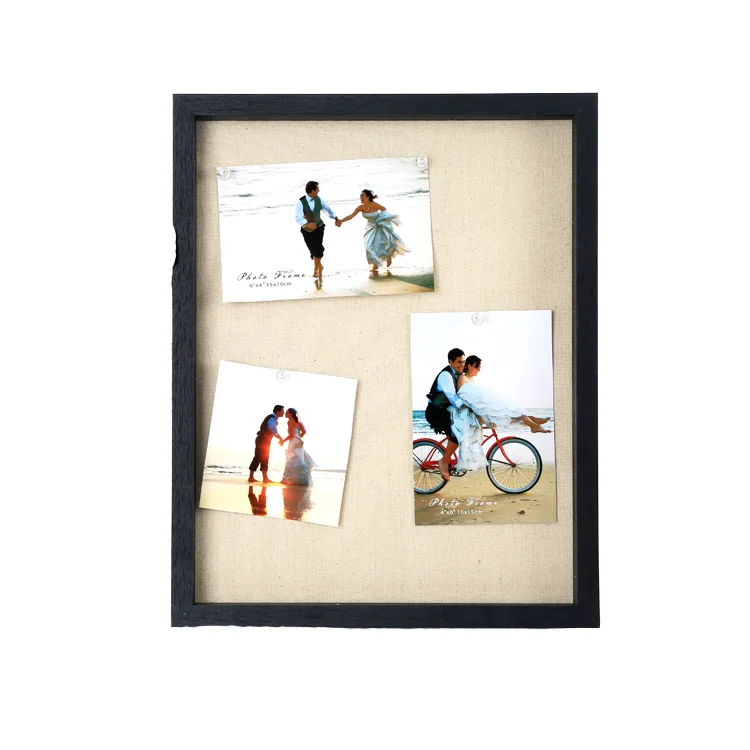 3D Shadow Deep Creative Double-Sided MDF Photo Frame Luxury Style Wood Picture Box with Iron Metal for Home Use