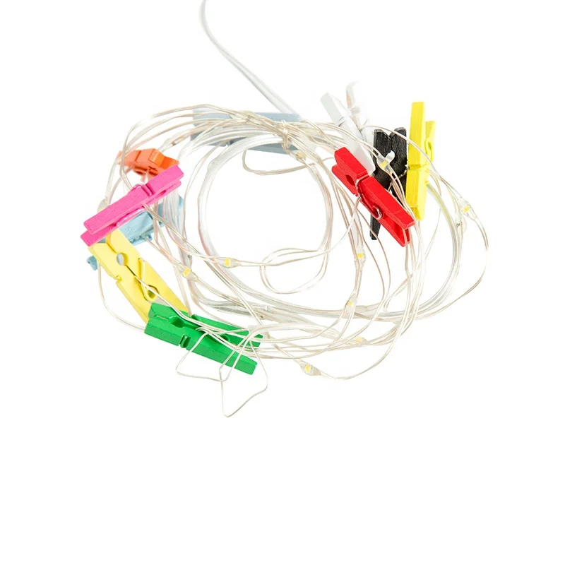 Led Custom Made High Quality Photo Clip Battery Operated Mini Copper Wire Led Fairy String Lights
