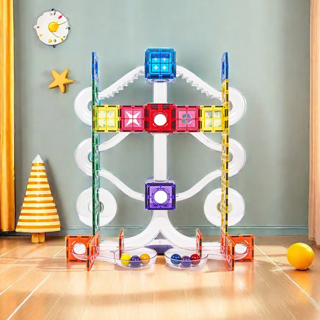 Chinese Factory Supply Educational Products Magnetic Marble Run Set Magnetic Tiles Building Blocks
