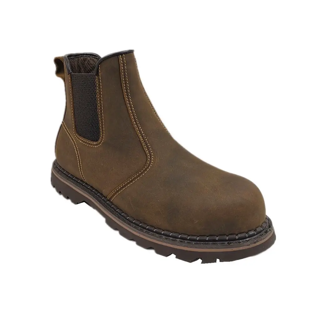 Morning Glory Footwear women men brown  grey crazy house leather safety shoes anti slip work boots