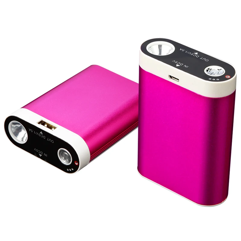HT670 Scaldamani Ricaricabile 6600mAh / USB Portable Charger Power Bank Battery Pack with 55lm LED Flashlight