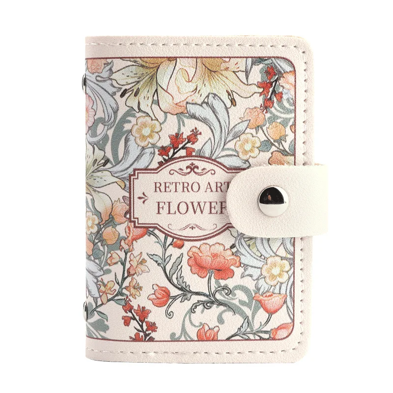 Portable 20 PP pocket money savings notebooks soft cover PU leather binding change storage clip