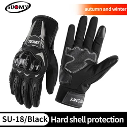 Длинные Мотоциклетные Перчатки SUOMY, Осень-зима, сохраняют тепло, перчатки для верховой езды, водонепроницаемые перчатки для мотокросса с сенсорным экраном
