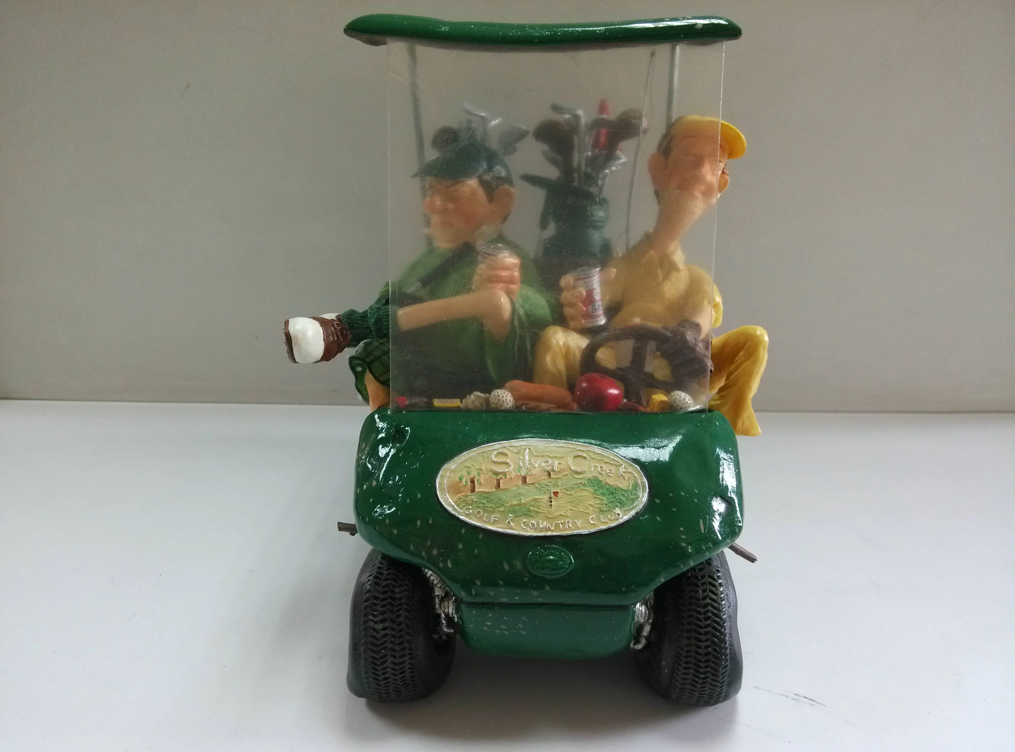 Customized Cartoon Character Resin Ornaments Outdoor Use Golf Cart Model