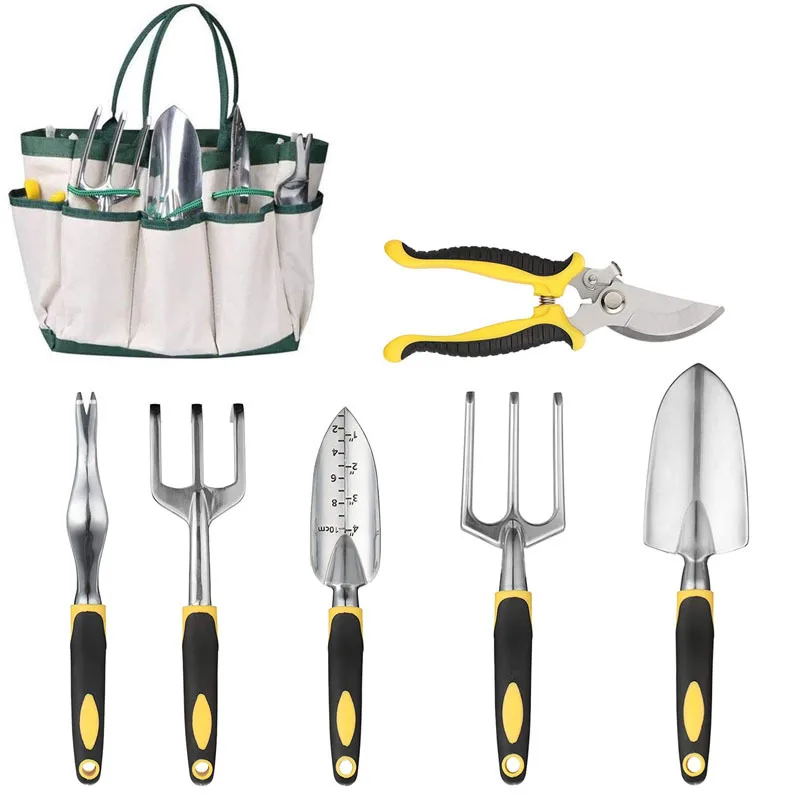 Wholesales Garden Tools Set Reliable Quality 8PCS Multi Function Tools Aluminum alloy Garden Tool Set Canvas Bag For Woman