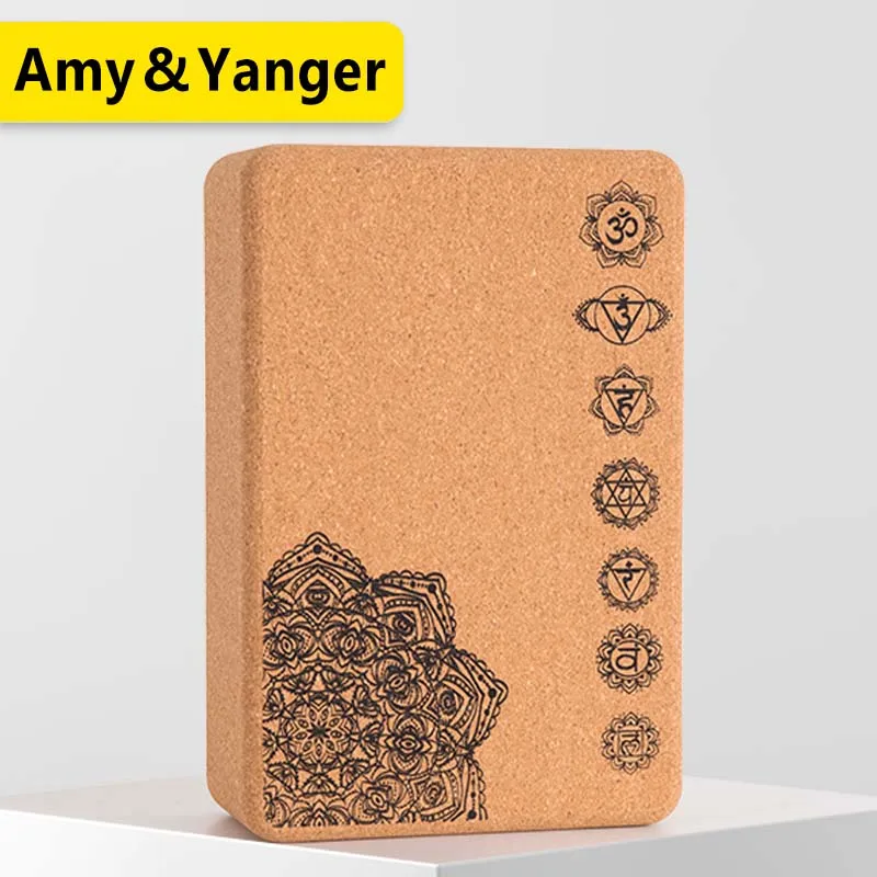 BSCI factory yoga block natrual eco friendly custom print wooden cork yoga block cork non toxic organic recycled