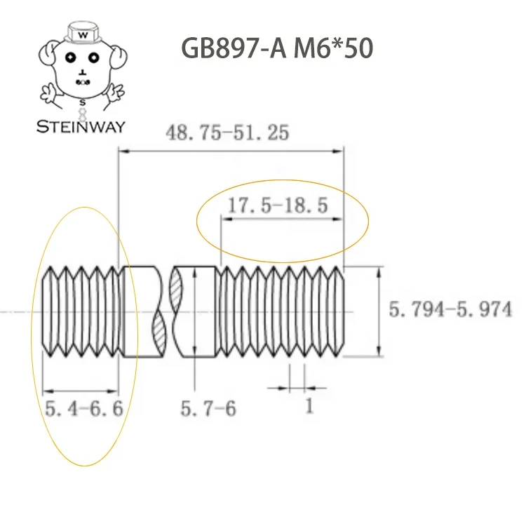 Шпильки с резьбой и гайками