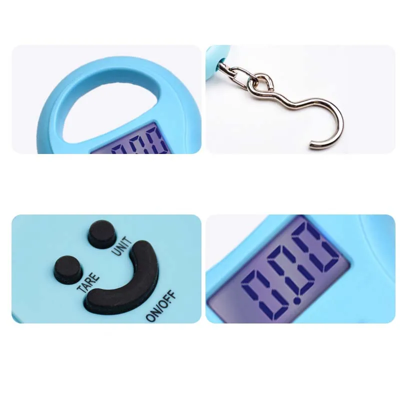 Mini Electronic Scale Portable 50kg Hanging Scale Digital Pocket Key Chain Weight Hook Kitchen Food Weight Gauge Measuring Tools
