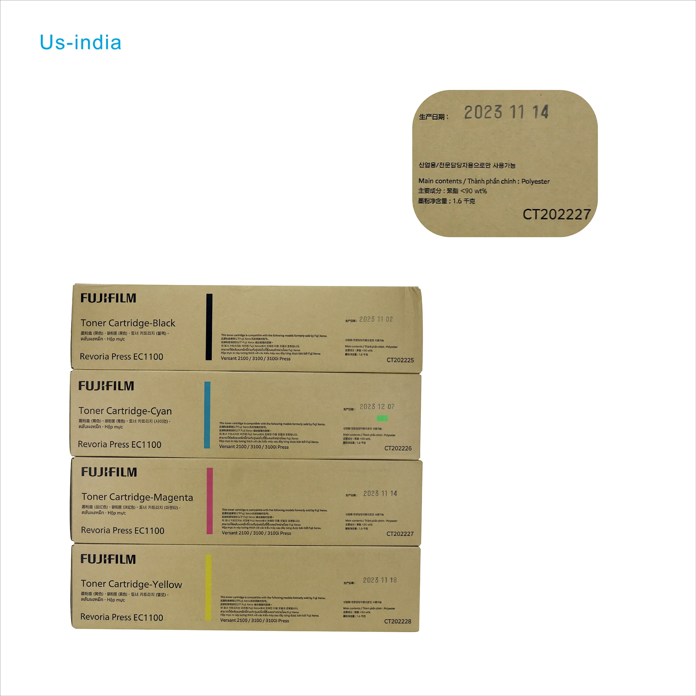 CT202225 CT202226 CT202227 CT202228 Xe rox 2100 Toner original 3100 Cartridge US Version Toner Color powder V80/V180/V170I/V180I