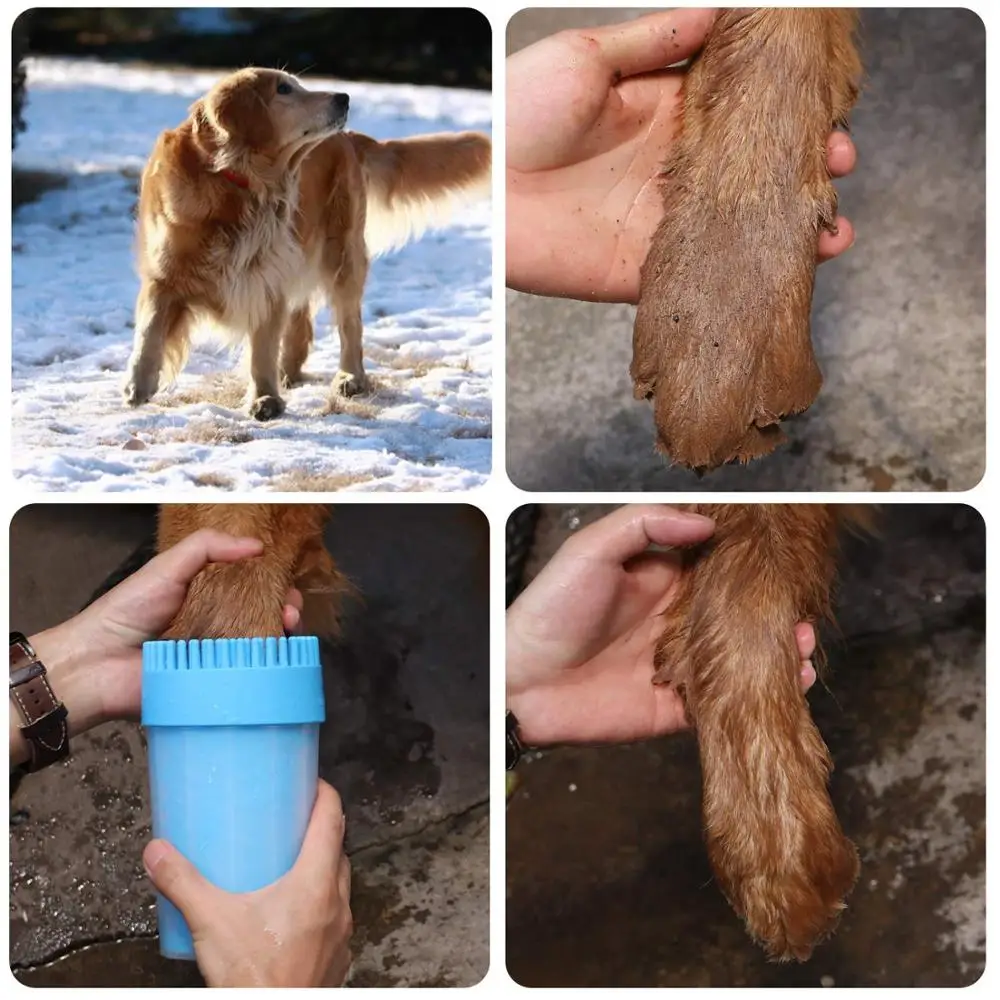 Portable Premium Dogs Cleaning Brush Cup with Rope, Soft Silicone Cats Pet Grooming Muddy Paws
