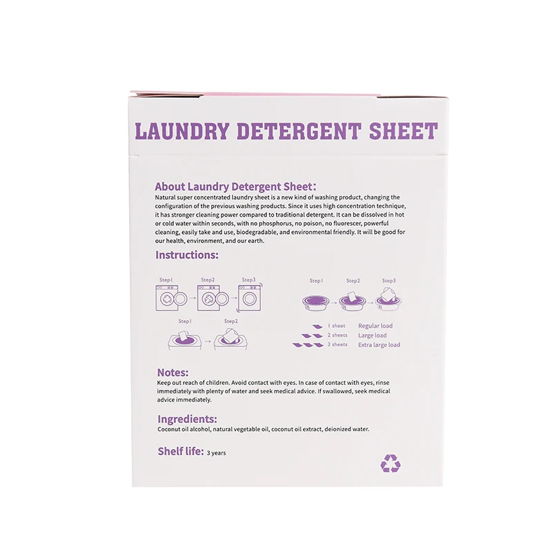 Eco-friendly Biodegradable Washing Powder Paper Laundry Sheets For Baby Custom