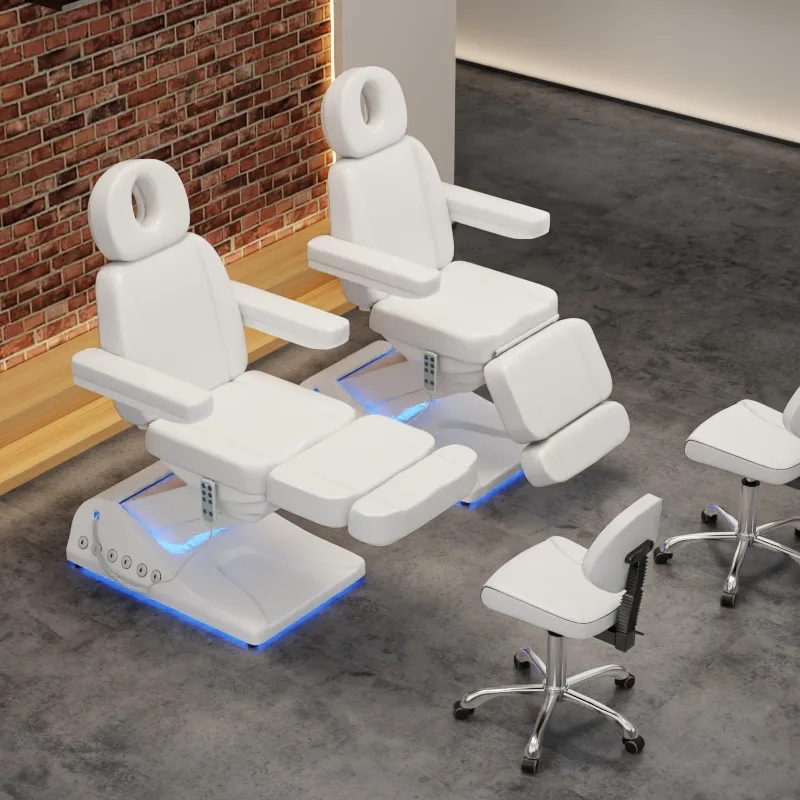 Facial Bed Beauty Salon Adjustable Electric Massage Facial Bed Salon Head Spa Massage Chair