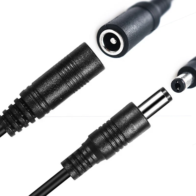 Custom Wavelink 5V 12V Male to Female Male 5521 5525 DC Barrel Power Extension Cable