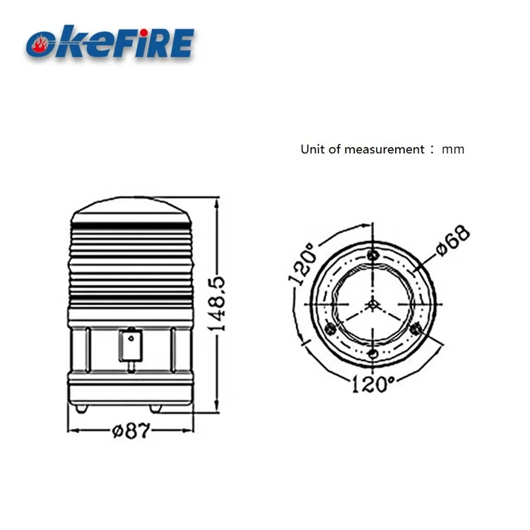Okefire ABS Материал DC6V светодиодные предупреждающие сигнальные