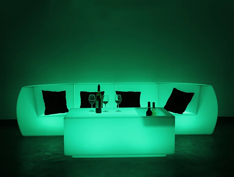 RGB Rechargeable Led Lighted Inflatable Furniture Outdoor Sectional Modular Chair