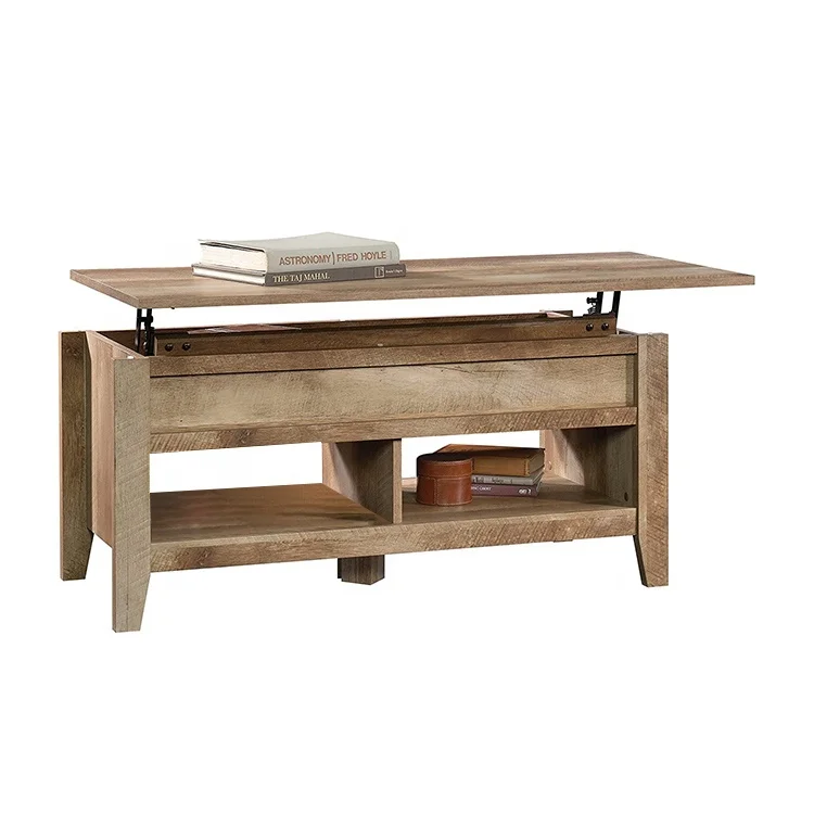 Nordic Ready-to-Assemble Craftsman Oak Flat Pack Living Room Furniture wooden Lift Top Coffee Table