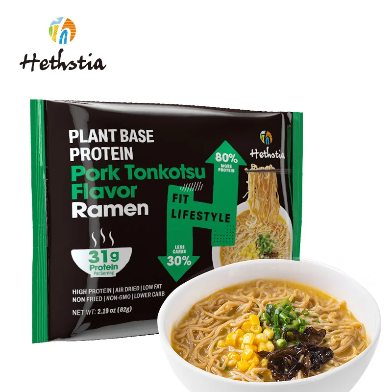 Instant Pasta Healthy Food Diabetes Friendly Noodles High Protein Ramen With Roasted Pork Tonkotsu Flavor