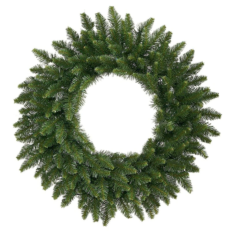 
2019 Commercial-Grade Traditional Christmas Wreath and Matching Christmas Garland Greenery Wreath with Warm White LED Lights 